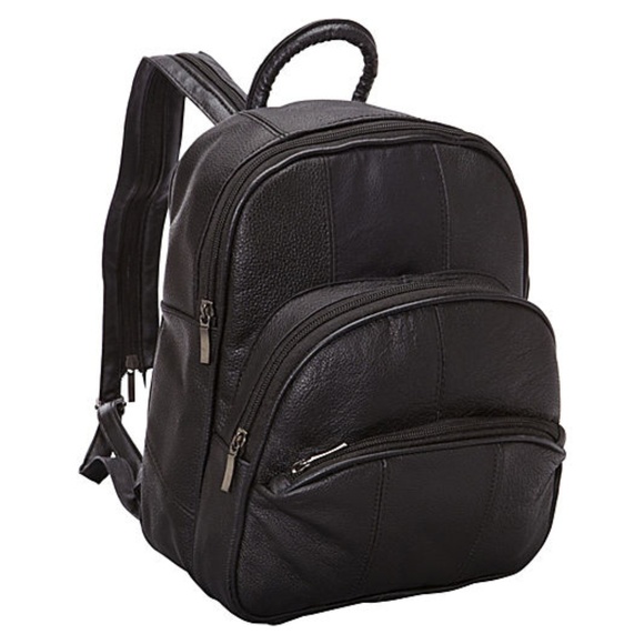 Handbags - Women's Cow Leather Black Zip Around Backpack